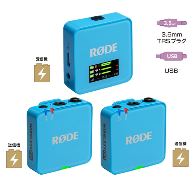 【保護シート付き】RODE(ロード) ワイヤレスゴー(第三世代) ブルー / 32bit float対応ワイヤレスマイク / WIGOGEN3BLU