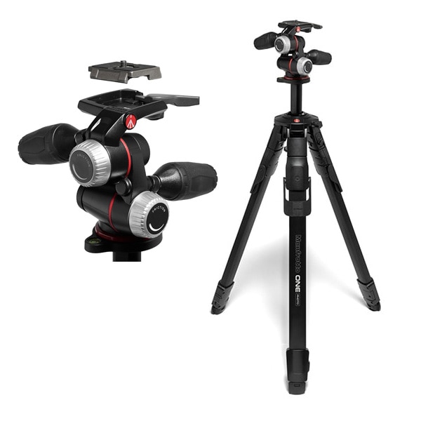 Manfrotto(マンフロット) ONE Photoアルミニウム三脚+3ウェイ雲台キット MKONEPA-3W